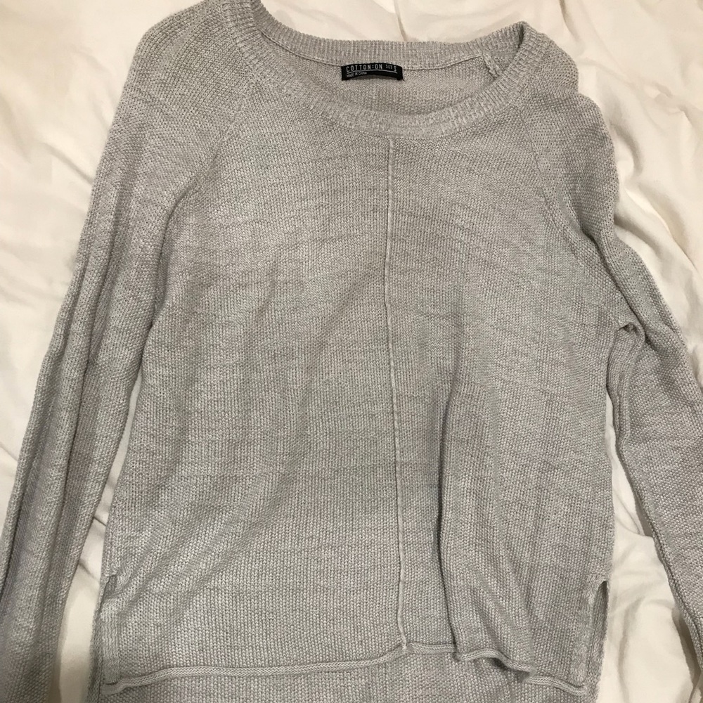 Gray cotton on sweater